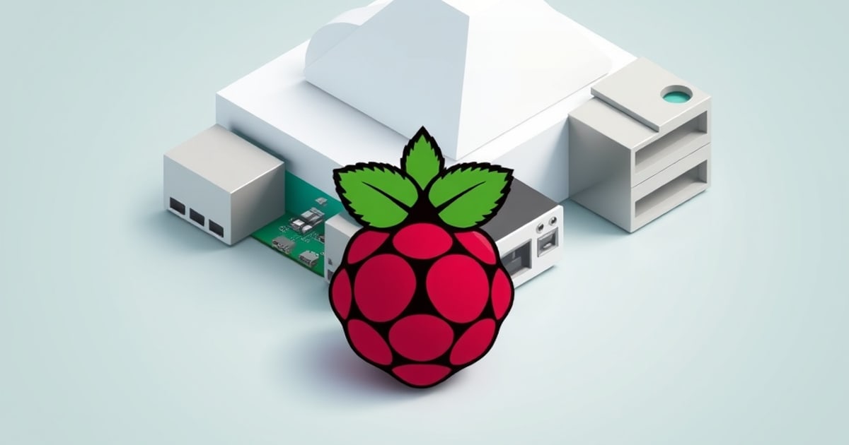 Isometric single-board computer on a glowing rounded base with an upright storage module slotted in, representing a self-hosted Nextcloud server